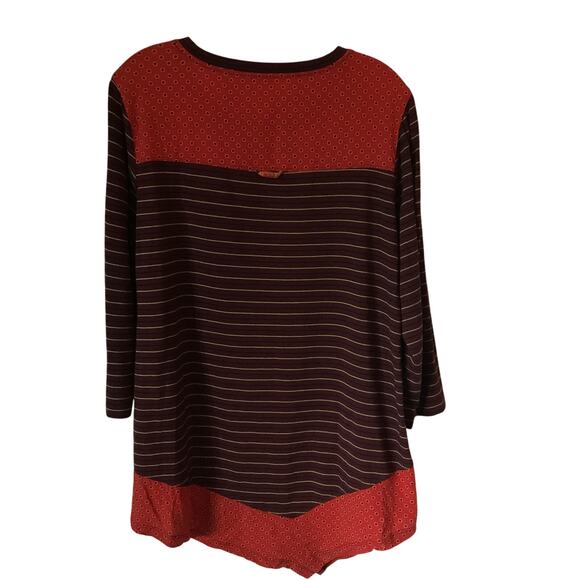 Westbound Top XL Blouse Womens Long Sleeve Paisley Handkerchief Hem Multicolor - Picture 2 of 7